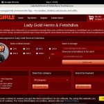 Free Lady Gold Fetishdiva Passes