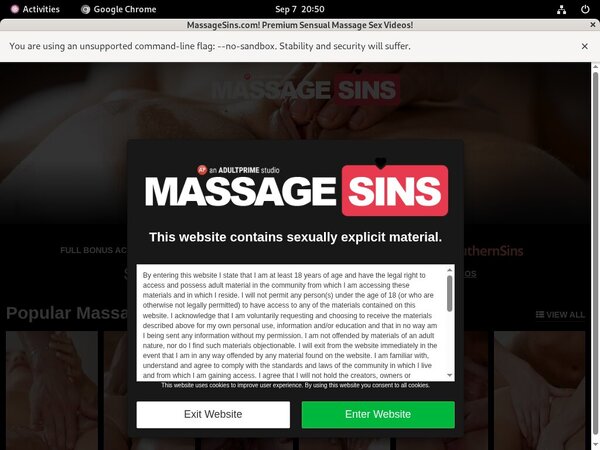 Massage Sins Paypal Register