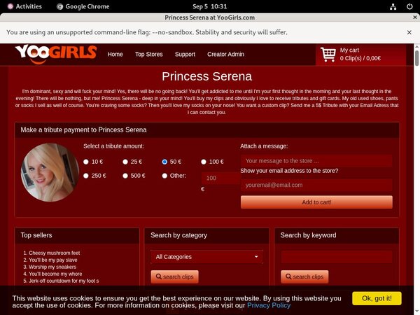 Princess Serena With Pay Pal
