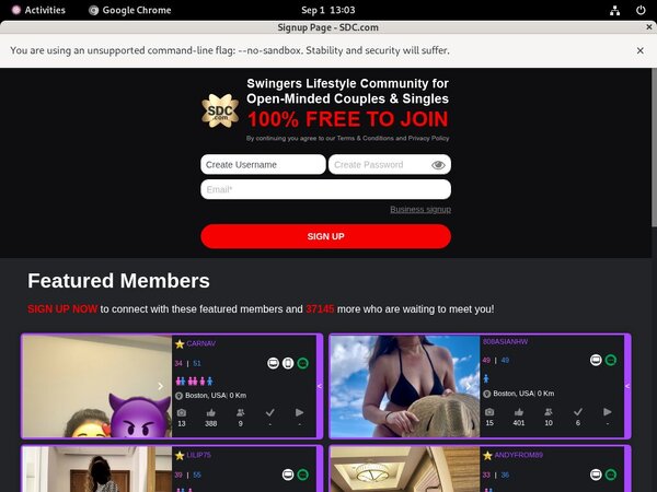 Swingersdateclub Membership Account