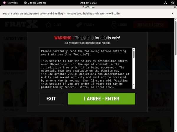 Fraternityx.com Desktop